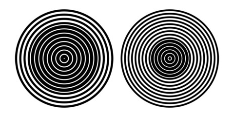 Circle concentric rings patterns. Design elements set.