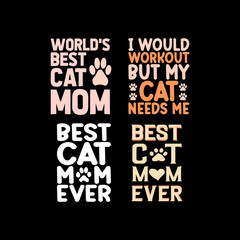 cat typography lettering for t-shirt design