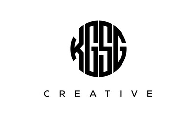 Letters KGSG creative circle logo design vector, 4 letters logo