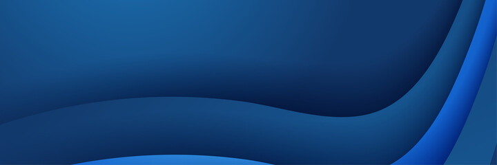 Modern blue 3d banner background with abstract waves