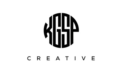 Letters KGSP creative circle logo design vector, 4 letters logo