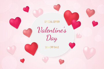 Valentine's Day special offer vector banner 