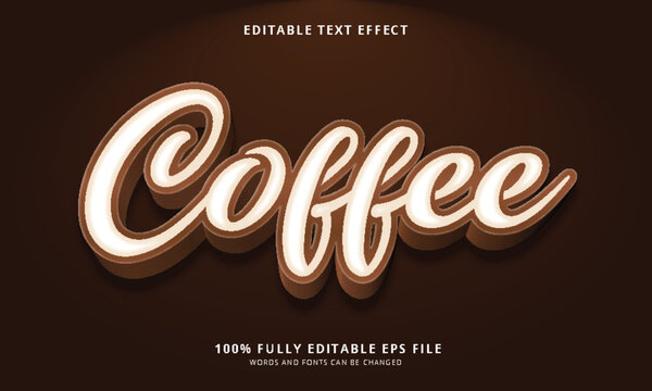 Coffee text style - Editable text effect