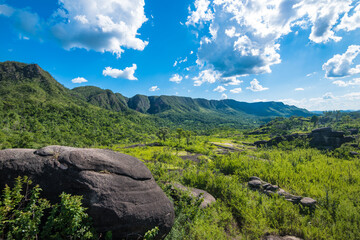 View of the beautiful Vale da Lua (Moon Valley) at Chapada dos Veadeiros (Deers Tableland) - Goiás, Brazil
