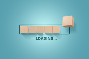 wood cube in loading progress bar