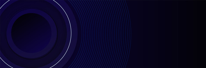 Modern blue technology background banner with circles