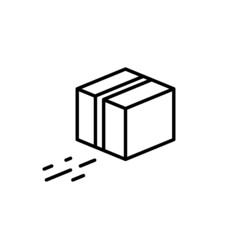 Parcel delivery vector icon. Monochrome illustration. 