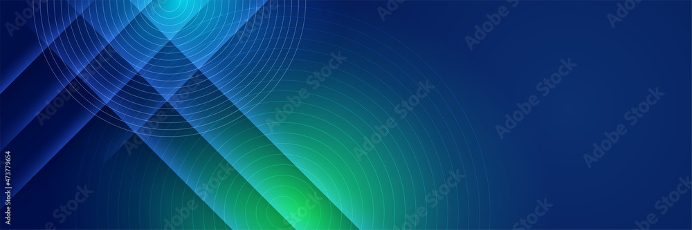 Wall mural abstract banner design with blue geometric background. blue banner background. vector abstract graph