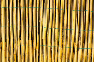 Reed decorative wall with red flowers