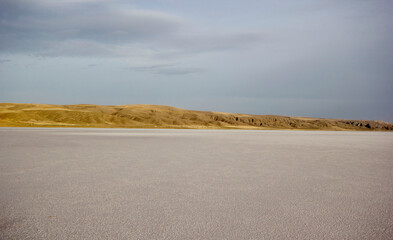 Tuz Golu Turkey. Salt Lake. White salt water.