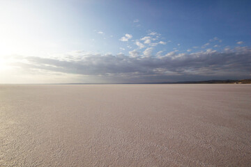 Tuz Golu Turkey. Salt Lake. White salt water.