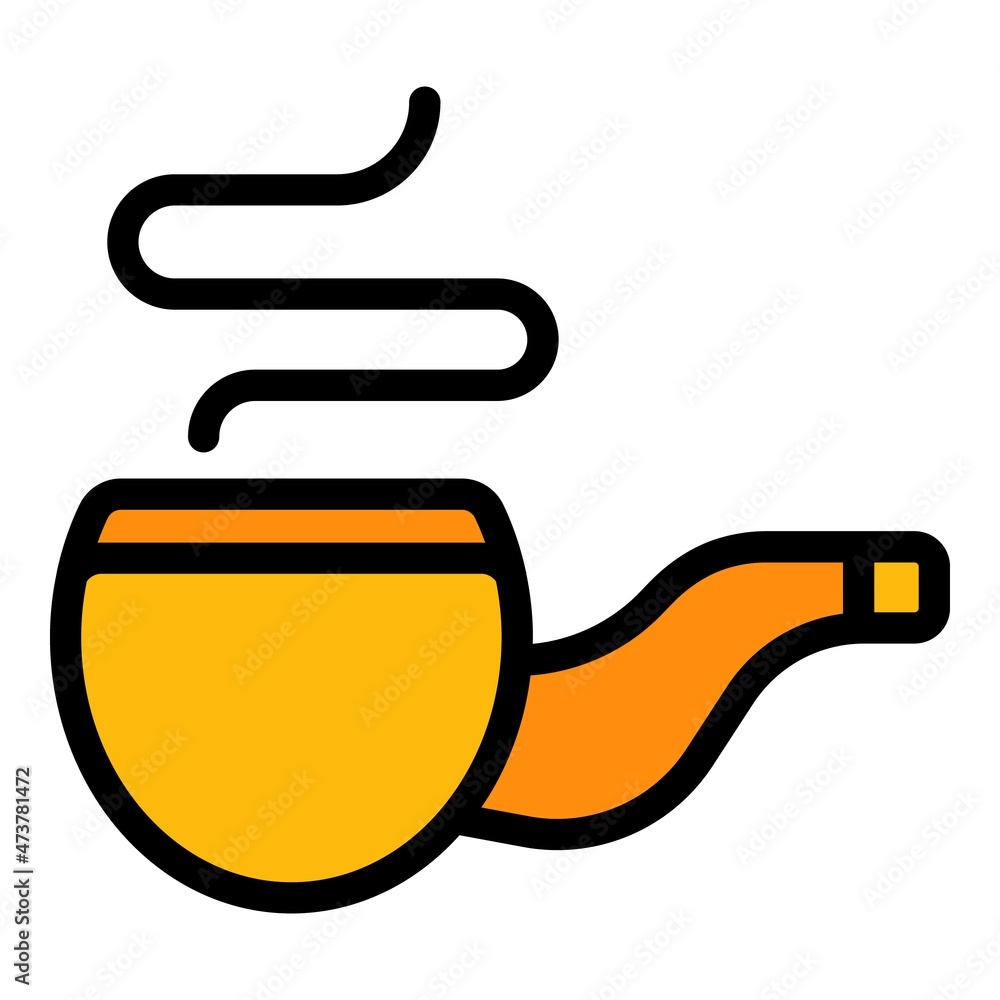 Wall mural retro smoking pipe icon. outline retro smoking pipe vector icon color flat isolated - Wall murals