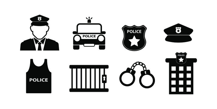 police icon on white background	