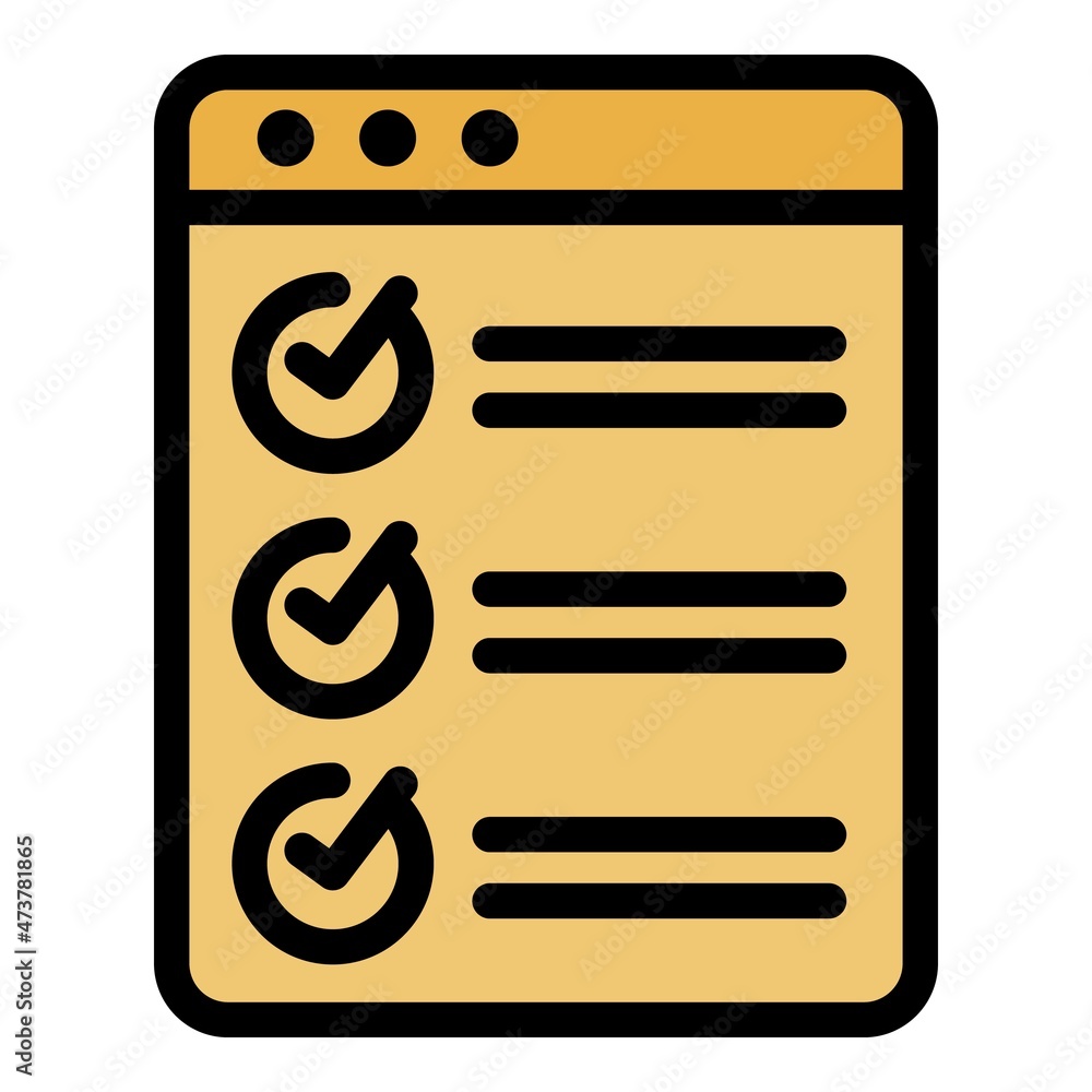 Poster web final exam icon. outline web final exam vector icon color flat isolated