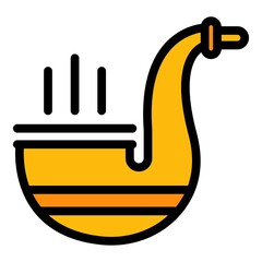 Vintage smoking pipe icon. Outline vintage smoking pipe vector icon color flat isolated