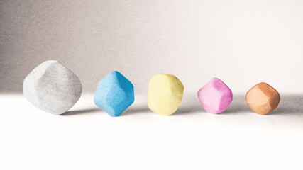 Plasticine balls close-up, texture background