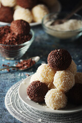 Beijinho and Brigadeiro sweets - national cuisine of Brazil	
