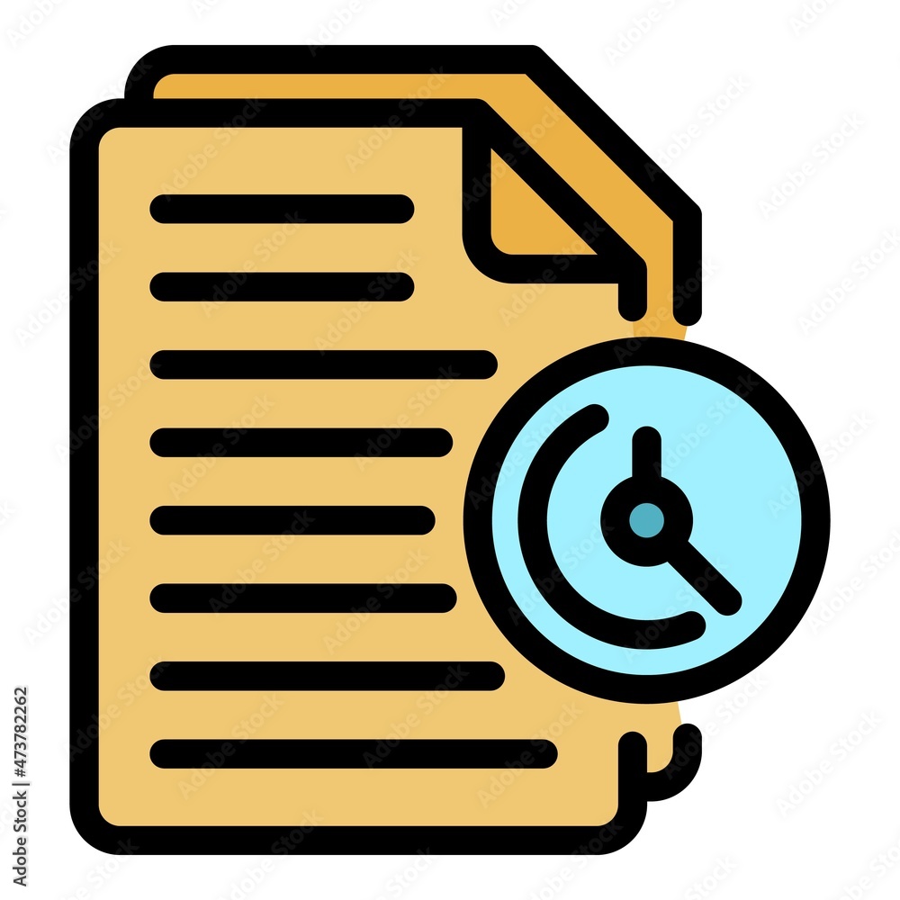 Poster fast exam test icon. outline fast exam test vector icon color flat isolated