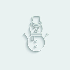 snowman vector icon winter sing