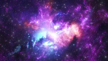Fototapeta premium Fly Through Stars in Outer Space Nebula Supernova Galaxy Journey - Abstract Background Texture