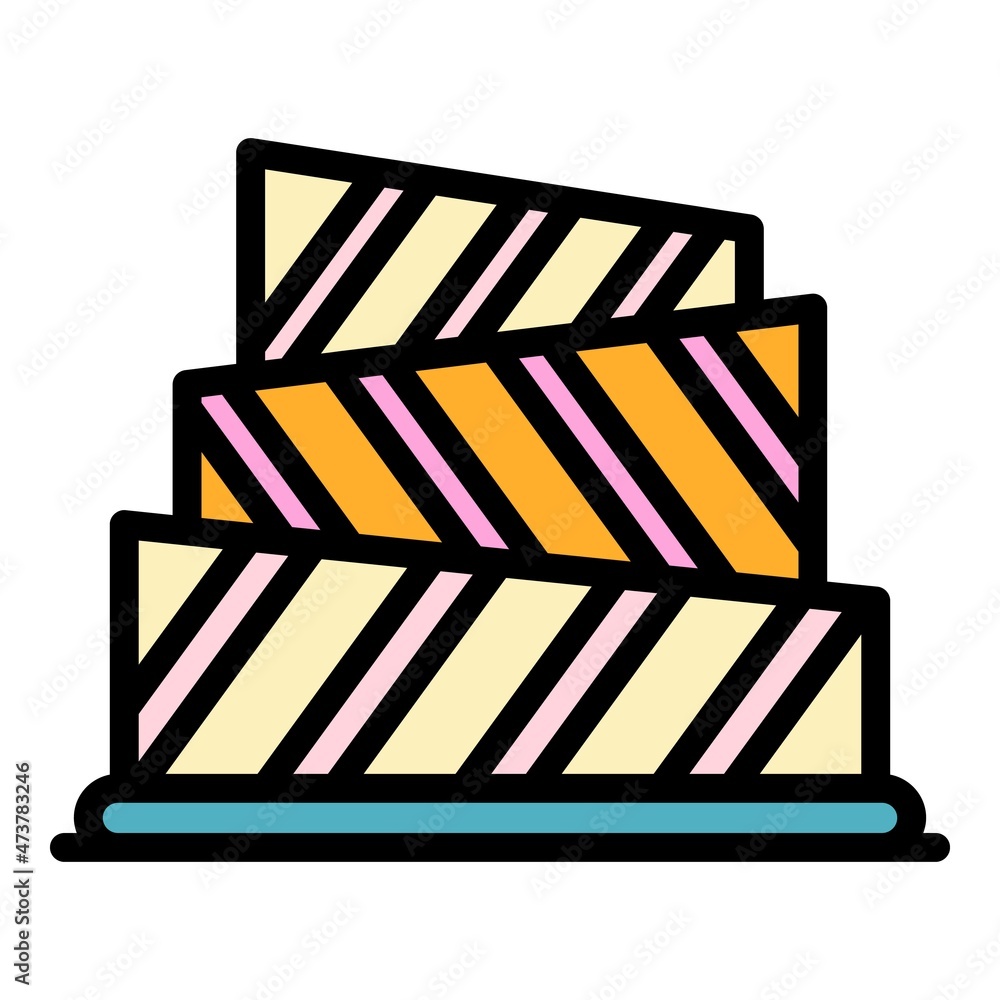 Poster abstract cake icon. outline abstract cake vector icon color flat isolated