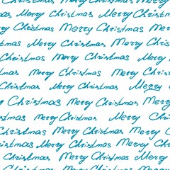 Vector seamless background. Doodle style merry christmas lettering