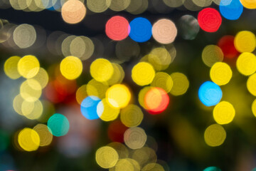 Amazing colorful bokeh, an abstract background with blurred lights or out-of-focus points of led lights, that can be used for decoration. 