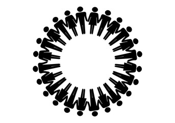 Personas unidas en un círculo por la igualdad.