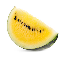 Yellow watermelon isolated on white background