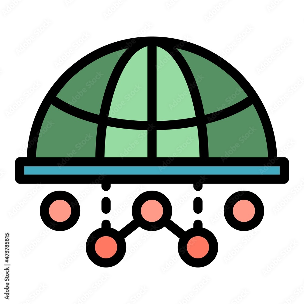 Aufkleber mobile global network icon. outline mobile global network vector icon color flat isolated