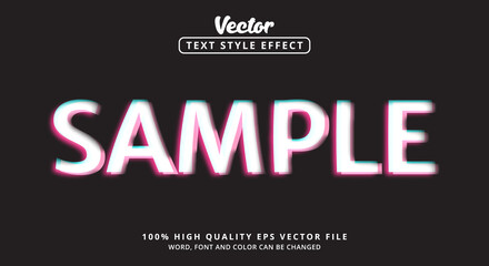 Editable text effects Sample text with modern color style and motion text