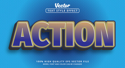 Obraz premium Action text with dark color combination style, Editable text effect