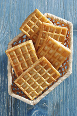 Waffles in bowl