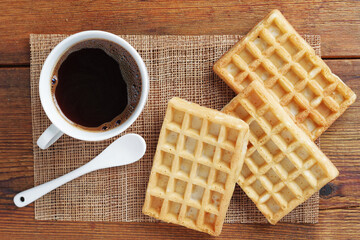 Coffee and waffles