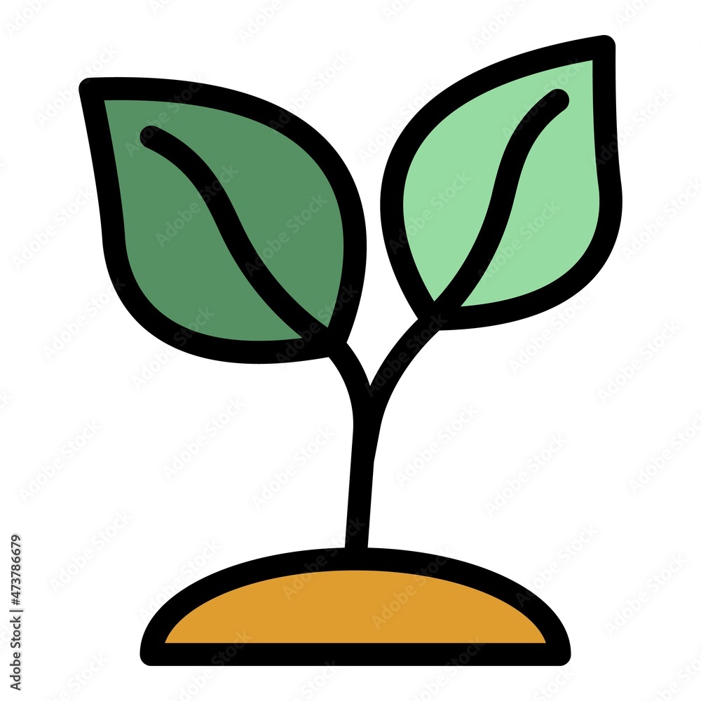 Wall mural Tea plant icon. Outline tea plant vector icon color flat isolated - Wall murals
