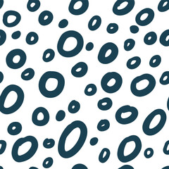 Circle background. Doodle seamless simple pattern. Hand drawn casual dotted texture. Vector illustration