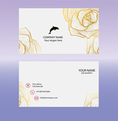 Pastel, minimalist golden rose vector card design illustration template on white