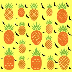 seamless background with pineapple