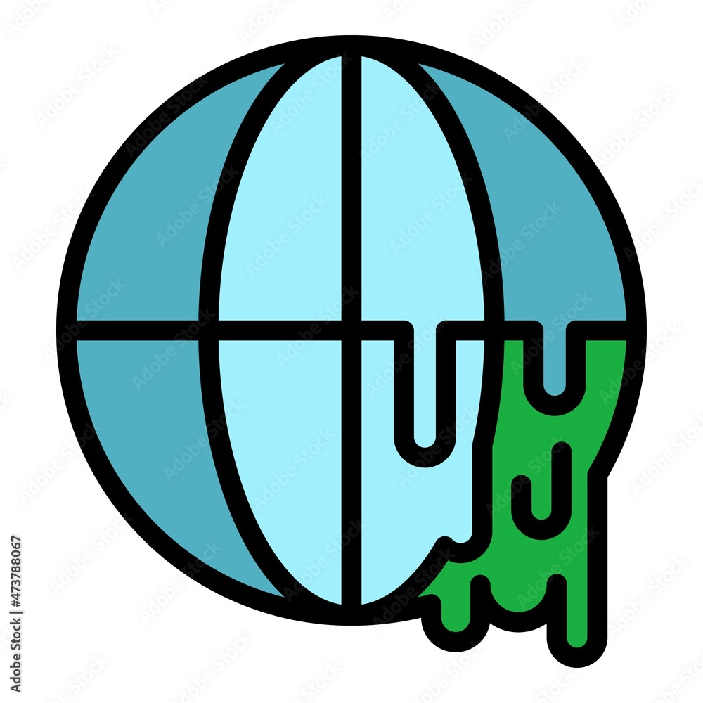 Poster global warming effect icon. outline global warming effect vector icon color flat isolated