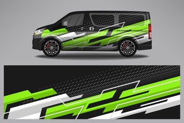 Car wrap design race livery vehicle vector. Graphic stripe racing background kit designs for vehicle, race car, rally, adventure and livery © 21graphic