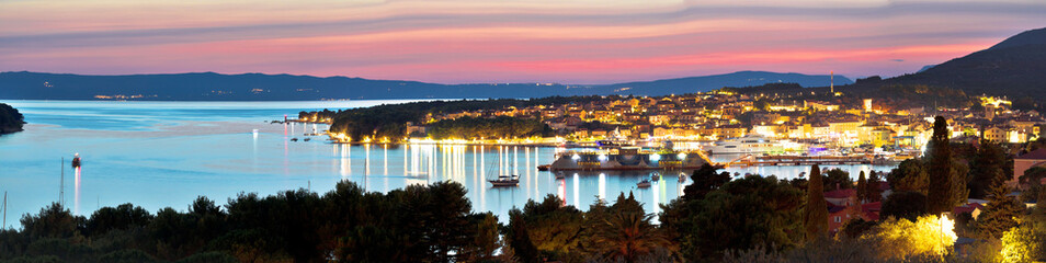 Town of Cres bay evening panoramic view, Island of Cres