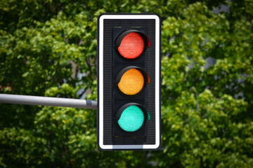 Traffic lights - red, orange and green colors