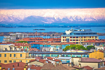 Town of Grado and Alps background view, Friuli Venezia Giulia