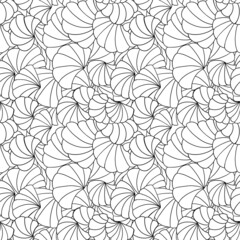 Seamless contour pattern of shells on a white background