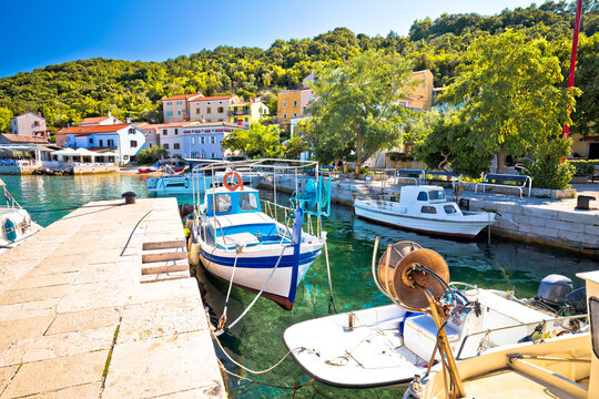 Tourist village of Valun on Cres island waterfront view
