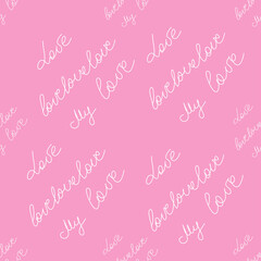 love you hearts romantic pattern illustration isolated on white. black and white seamless pattern for wallpaper, textiles, packaging, scrapbooking, foil stamping.