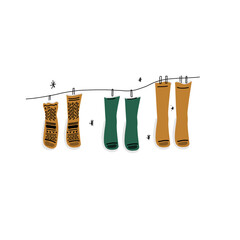 Vector illustration of fall color cozy socks. 