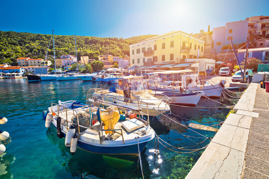 Tourist village of Valun on Cres island waterfront view