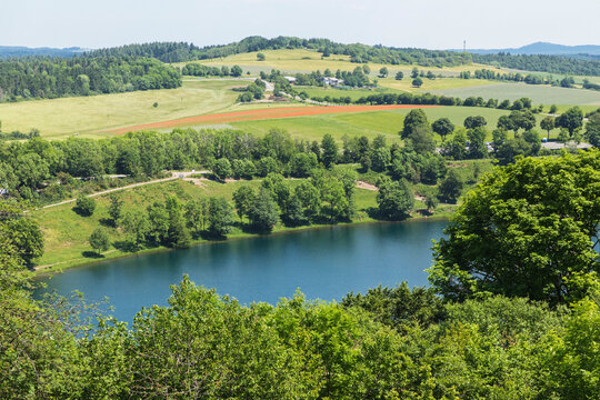 Weinfelder Maar lake and surrounding landscape