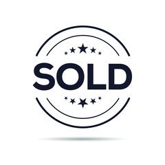 SOLD seal stamp, Vector illustration.